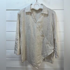 UCHUU MONTRÉAL – Asymmetrical Linen Shirt – Size 1 (Small)